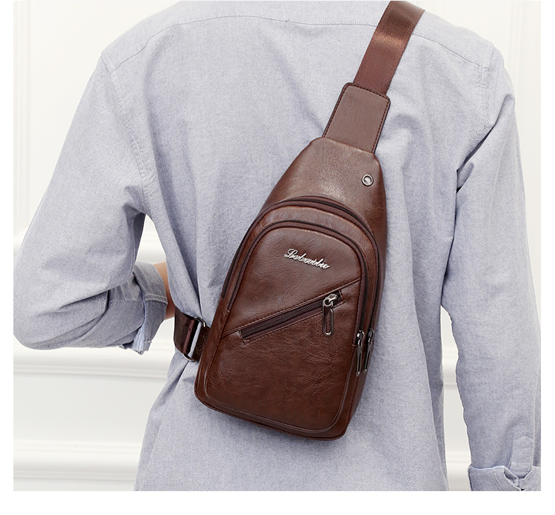 Túi ngực nam bằng da mềm Túi Messenger dành cho nam kinh doanh thời trang bình thường - Túi của con người túi fendi