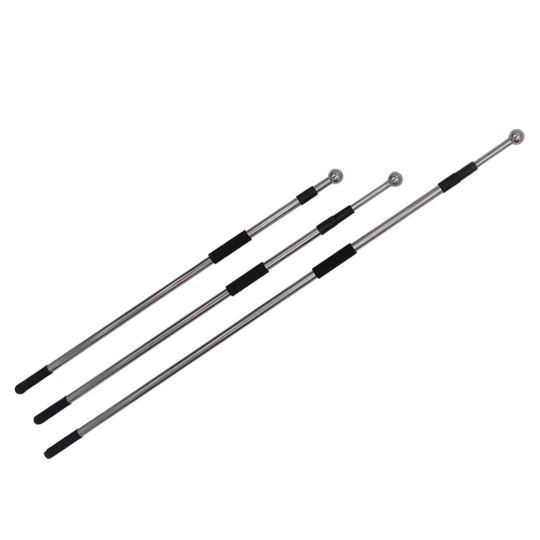 Stainless Steel Telescopic Flagpole Handheld 2.3m 4m Hand-Cranked Flagpole Outdoor Red Flagpole with No. 3, No. 4, No. 5 Flags