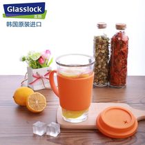 South Korea imported Glasslock tempered glass creative couple water Cup heat-resistant tea cup with lid