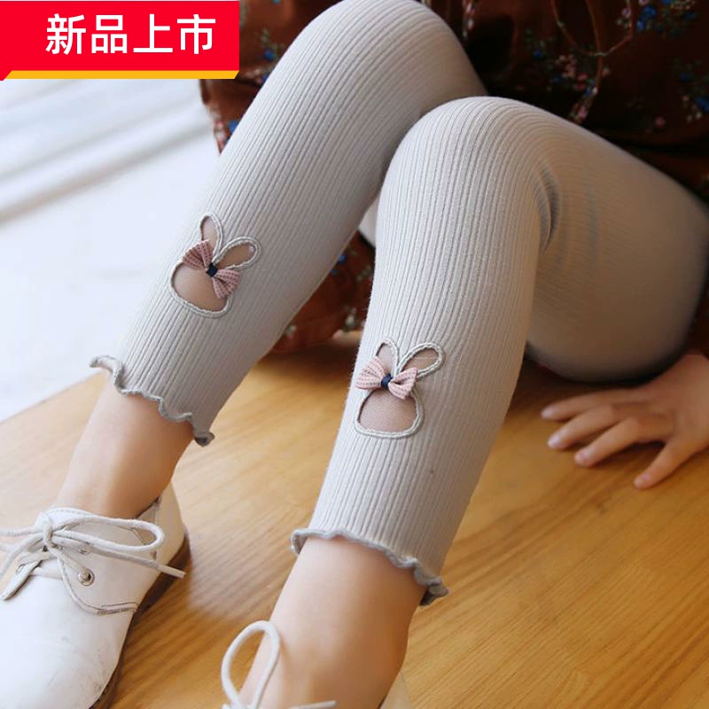 Quần legging bé gái trong mùa xuân và mùa hè mỏng của bé gái lớn mặc quần legging cho trẻ em - Quần tây thường