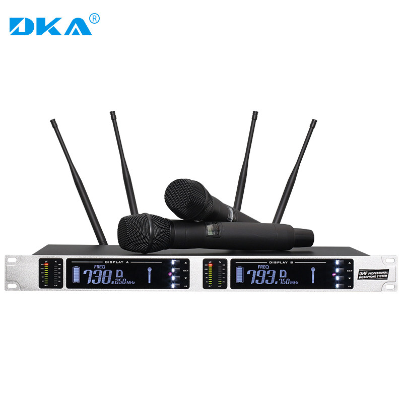 DKA professional U segment one drag second wireless microphone KTV outdoor stage performance Wedding collar clip microphone True diversity