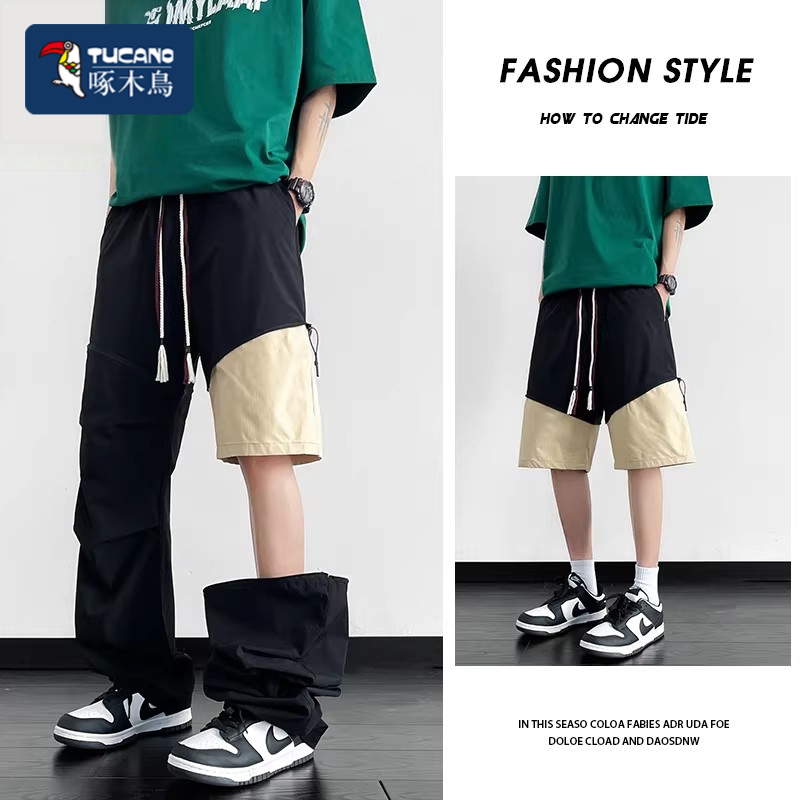 Tucano/Woodpecker Summer Thin Breathable Convertible Paratrooper Pants Loose Straight Shorts Plus Size Long Pants