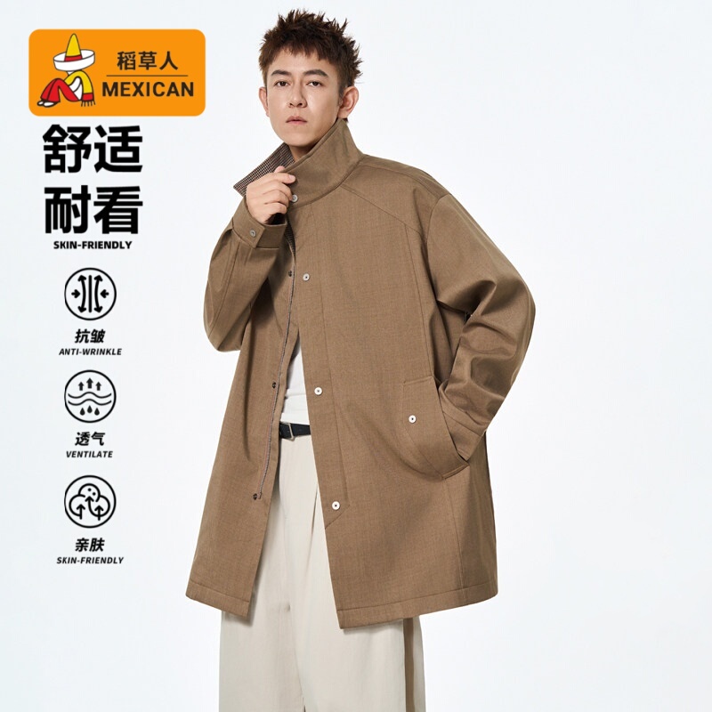 Scarecrow Old Money Style Long Windbreaker Men's Autumn/Winter 2026 New American Retro Loose Casual Jacket Scarecrow Old Money Style Long Windbreaker Men's Autumn/Winter 2026 New American Retro Loose Casual Jacket