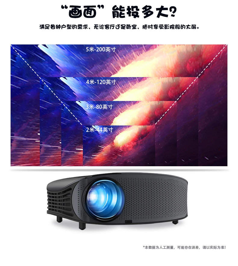Le Jiada YG660 HD máy chiếu điện thoại di động 3D văn phòng giảng dạy máy chiếu thông minh tại nhà không dây wifi1080P chiếu phòng ngủ Android di động không có màn hình TV 2018 mới