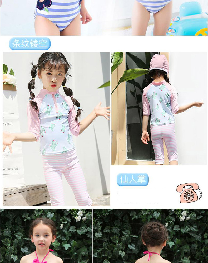 Đồ bơi trẻ em cho bé gái và bé gái dính liền với 2-3 bé gái suối nước nóng 1-2 tuổi đồ bơi bé gái tay dài