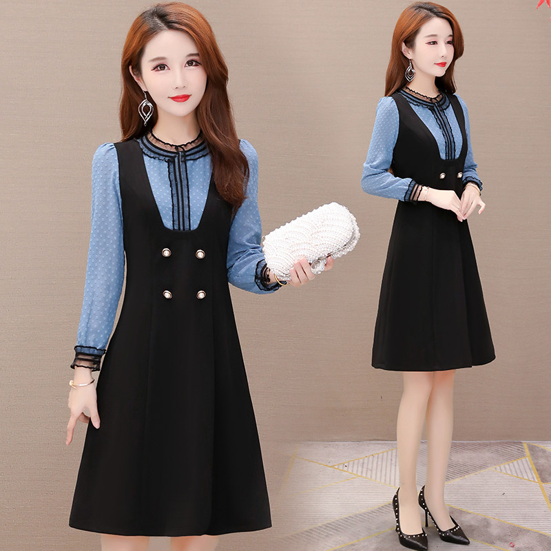 Chiffon dress women's spring 2021 new spring women's high-end foreign style age-reducing fashion skirt spring and autumn summer