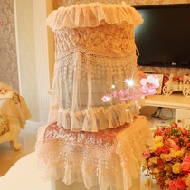 High-grade water soluble lace drinking water Machine cover pink flannel European drinking water dispenser dust cover