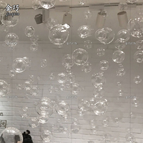 Hotel glass hollow ball decorative ball aerial pendant ceiling bubble ball pendant creative shop pendant