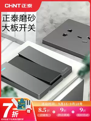 Chint Big Board switch socket household concealed wall one open single control five-hole USB86 type panel silver gray Silver