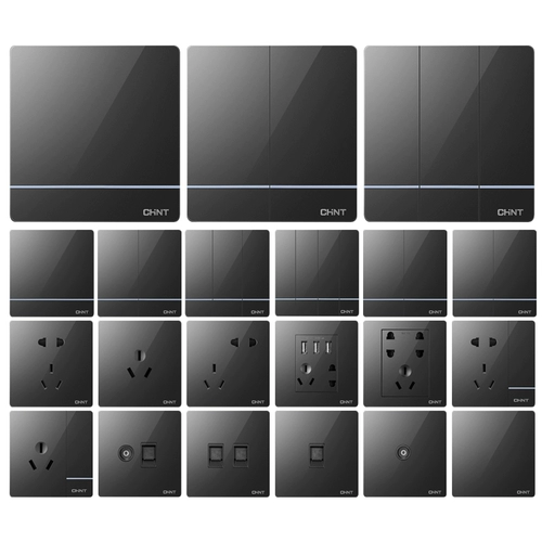 Zhengtai Office Switch Spocket 86 большая плата пять -отверстие одно отверстие двойное двойное USB USB -стена питания Стена питания темная панель 2L