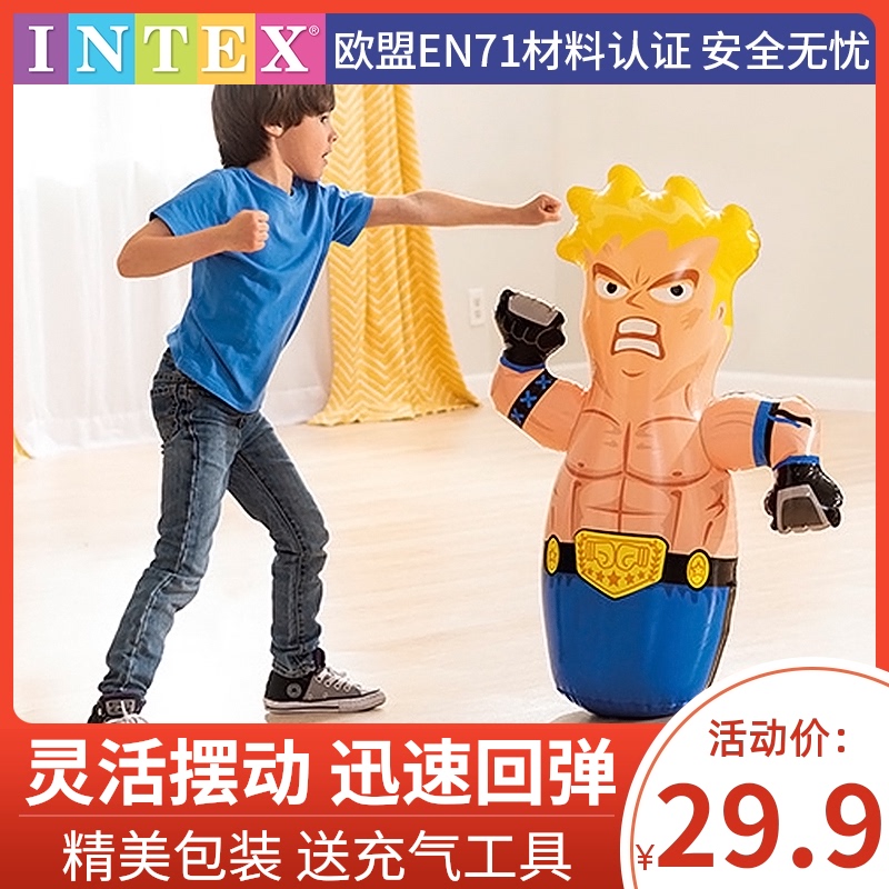 INTEX Inflatable Tumbler Child Boxing Sandbag Thickened Puzzle Kid Less Than Weng Toddler Toy 1-15 years old