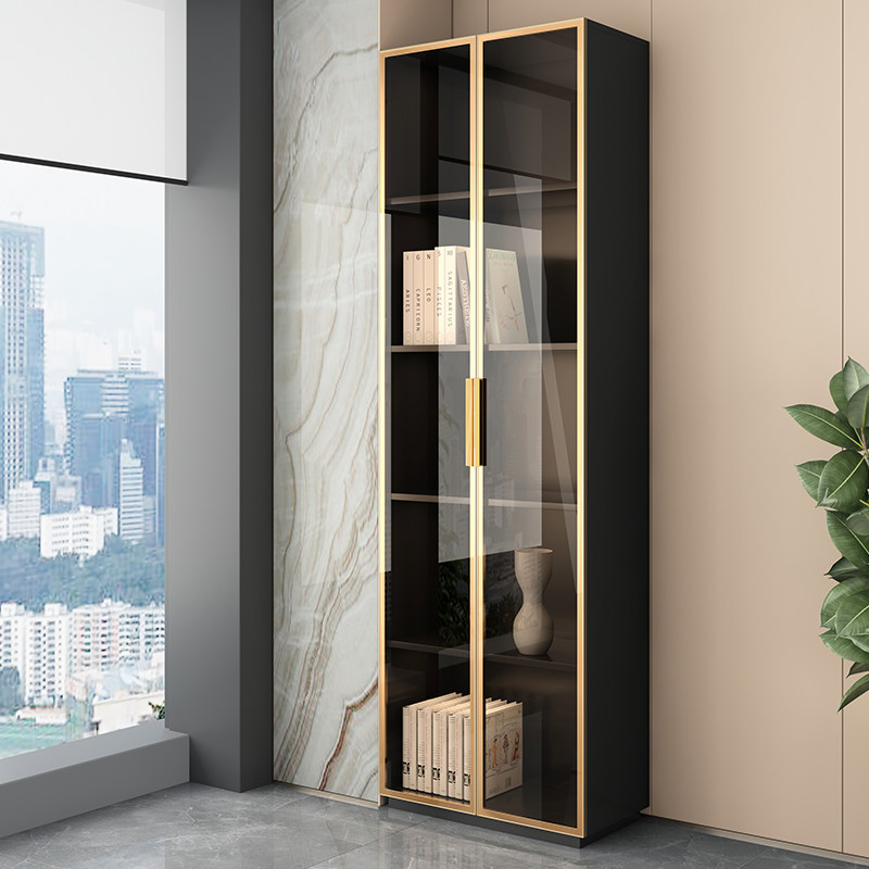 Bookcase Modern Light Lavish Composition Cabinet Bookcase Glass Cabinet Floor Bookcase Office Upmarket Leaning Against Wall Bookshelves-Taobao