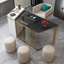 Rock tea table and chair combination modern balcony household simple kung fu tea table one office multi-function tea table