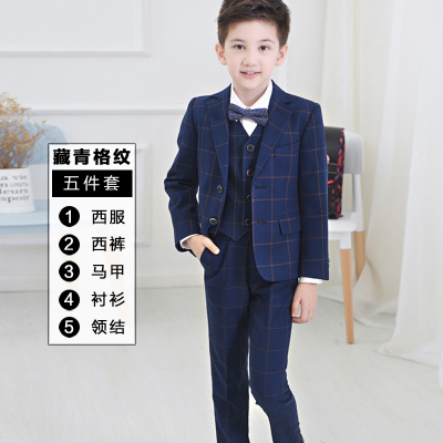 Boy bộ đồ phù hợp với cậu bé đẹp trai chương trình Anh váy childrens đen mens nhỏ phù hợp với ba mảnh bộ