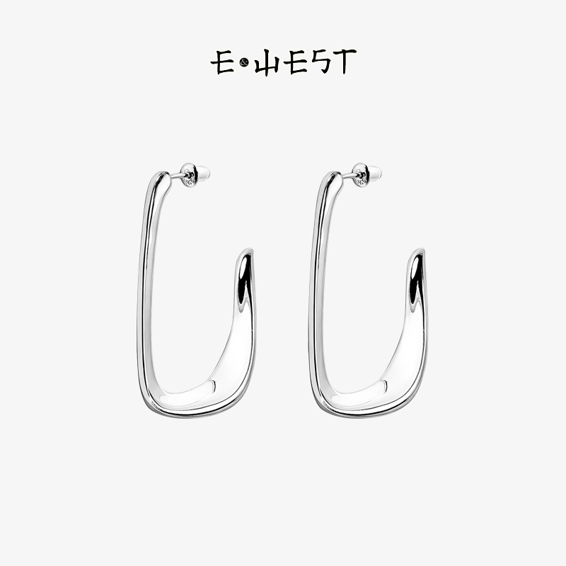 EWEST Yiwei niche design sense 925 sterling silver earrings women's high-end sense earrings personality earrings earrings earrings trendy earrings