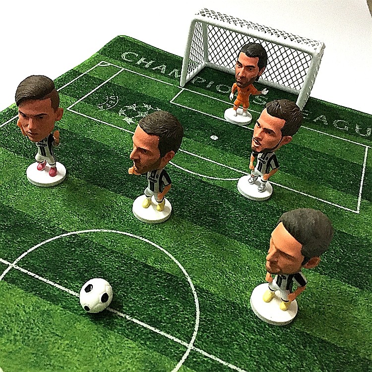 Real Madrid football doll model Juventus Chelsea football stadium model simulation stereo stadium alloy goal