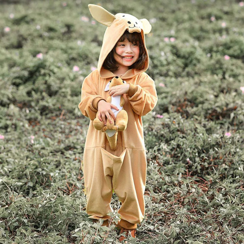 Children's Day Parent-Child Kangaroo Animal Costume, Kindergarten Party Costume, Cute Little Kangaroo Jumpsuit Performance Costume Children's Day Parent-Child Kangaroo Animal Costume, Kindergarten Party Costume, Cute Little Kangaroo Jumpsuit Performance Costume