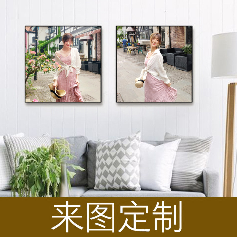 Fun Custom Solid Wood Framed Painting Decorative Painting Wall Wooden Wedding Photo Enlarge Wall Making Photo Frame