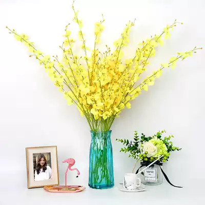 Living room fake flower home decoration flower plastic silk flower set decorated with dry flower bouquet dancing orchid simulation flower