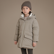 Hadtooth childrens clothing winter wear new waterproof thickened 90 white duck down seamless zipper parent-child hooded detachable down jacket