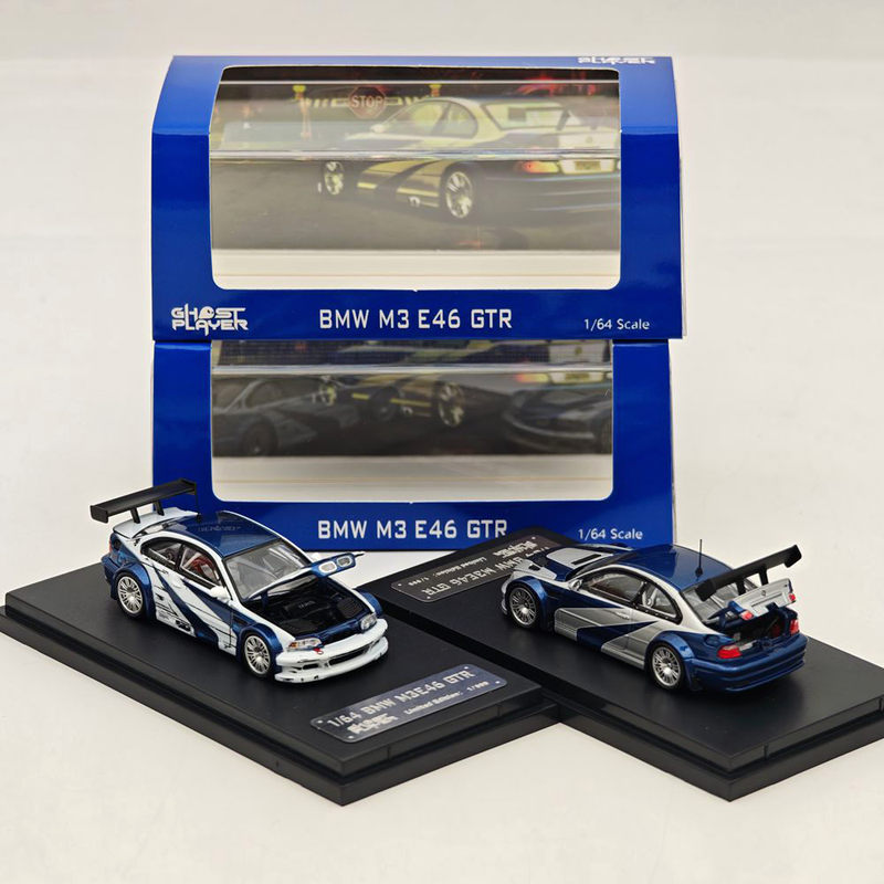 1/64 Ghost Player Bmw M3 Gtr E46 Premium - Racing Car with Openable Hood Alloy Model Car