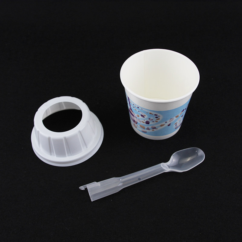 Thickened wheat cyclone cup with lid and spoon Optional 330ml ice cream cup Ice cream paper cup