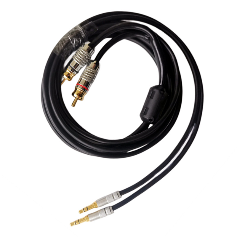 High fidelity double lotus one point two double 3 5 stereo audio cable RCA TV magnetic machine connected speaker audio elbow
