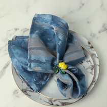 Napkin buckle loop European style restaurantWestern dining napkin cloth decoration square towel household high-end customization