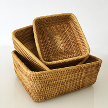 Vietnam rattan storage basket home hand woven basket fruit plate rattan table table snack coffee table refreshment box bread basket