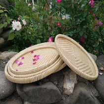 On the stream the Flower Blossom Handmade bamboo basket hollow drying bamboo flat basket bamboo sieve dim sum steamed bread washing vegetable basket basket basket basket