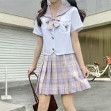 Summer JK костюм Полный комплект японской студенческой юбки Grid Girl College Style Foundation Foundation Kansai Placket Jacket Water Players