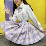 Summer JK костюм Полный комплект японской студенческой юбки Grid Girl College Style Foundation Foundation Kansai Placket Jacket Water Players