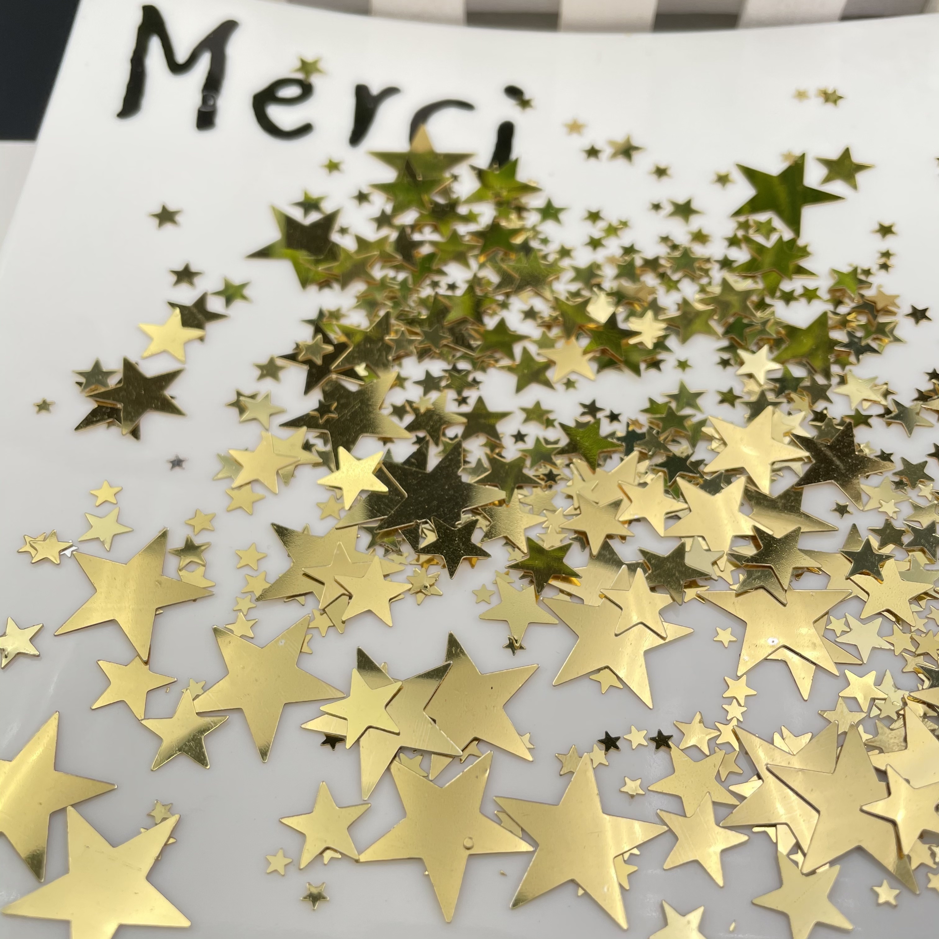 Full hand-made material 3-20mm gold non-porous five-pointed star sequins quicksand pieces star-shaped small patch loose beads