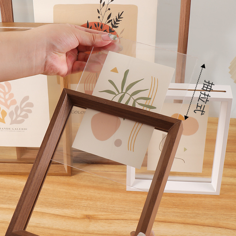 Double-Sided Transparent Acrylic Photo Frame Display Stand 6inch 7inch 8inch DIY Specimen Display Frame Calligraphy Mounting A4 Wholesale