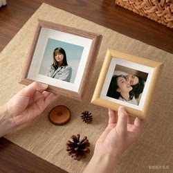 4inch Square Hollow Picture Frames for Tabletop or Wall Hanging, New Chinese Style, 5inch 6inch Wooden Calligraphy Small Picture Frames/Frames