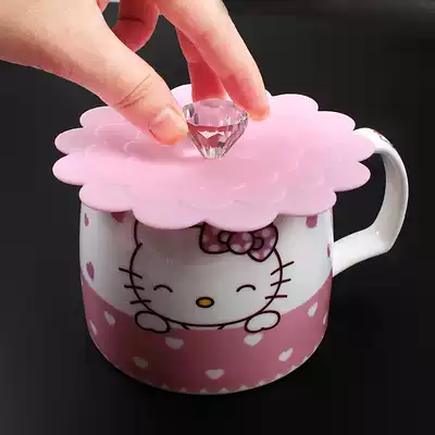 12cm colorful food grade silicone environmental protection cup lid fashion ceramic cup lid mug cup lid coffee cup lid