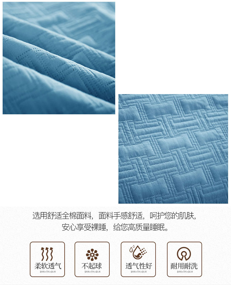 Khăn trải giường có đệm bông đơn giản quilting 1,8 m giường đôi 2 m quilt 100% cotton ba mảnh trải giường drap giường 1mx2m