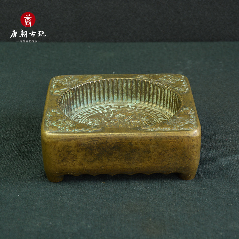 Ancient Play Antique Qing Dynasty Folk sculptures Qianlong Li Yuanyuan Pure Bronze Cake Mold Fu Lu Sutu Pastry Mold Collection