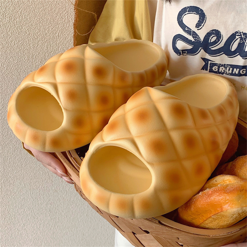 Summer New Style Home Comfort Soft-Soled Indoor Slippers, Fun and Cute Pineapple Bread Slippers with a Stepping-On-Clouds Feel, Non-Slip Slippers for Women