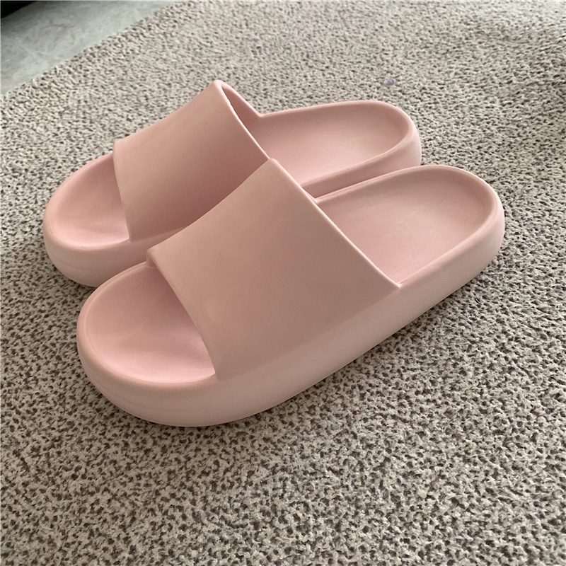 Solid & PinkFeeling of stepping on shit Thick bottom slipper female summer Wear out lovers ins tide personality fashion indoor take a shower non-slip Sandals male