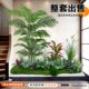 Simulated green plants, light luxury window decoration, green plants, simulated green plants, landscaping combination, indoor landing under stairs, a complete set