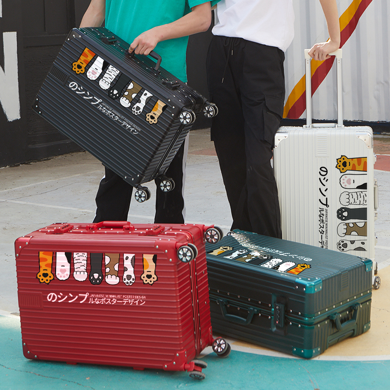 Suitcase Men's 24-inch 26 Students travel sturdy and durable Thickened Women Trend Boxes Pull-Lever Leather Case Universal Wheels