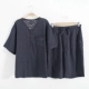 Phong cách Nhật Bản đơn giản dành cho người trung niên và cao tuổi quần dài ngắn tay nam ngắn cổ thấp Bộ đồ ngủ mặc nhà mát mẻ và thoáng khí phù hợp với kích thước lớn - Cặp đôi