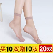 Bà Crystal Stockings Spring and Summer Super Black F Meat Vớ Chống móc trong suốt có thể được sử dụng như một chiếc tất dùng một lần