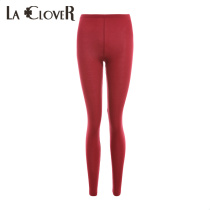 LACLOVER MODEL SERIES RED THIN SOLID color womens LEGGINGS LC73GM1