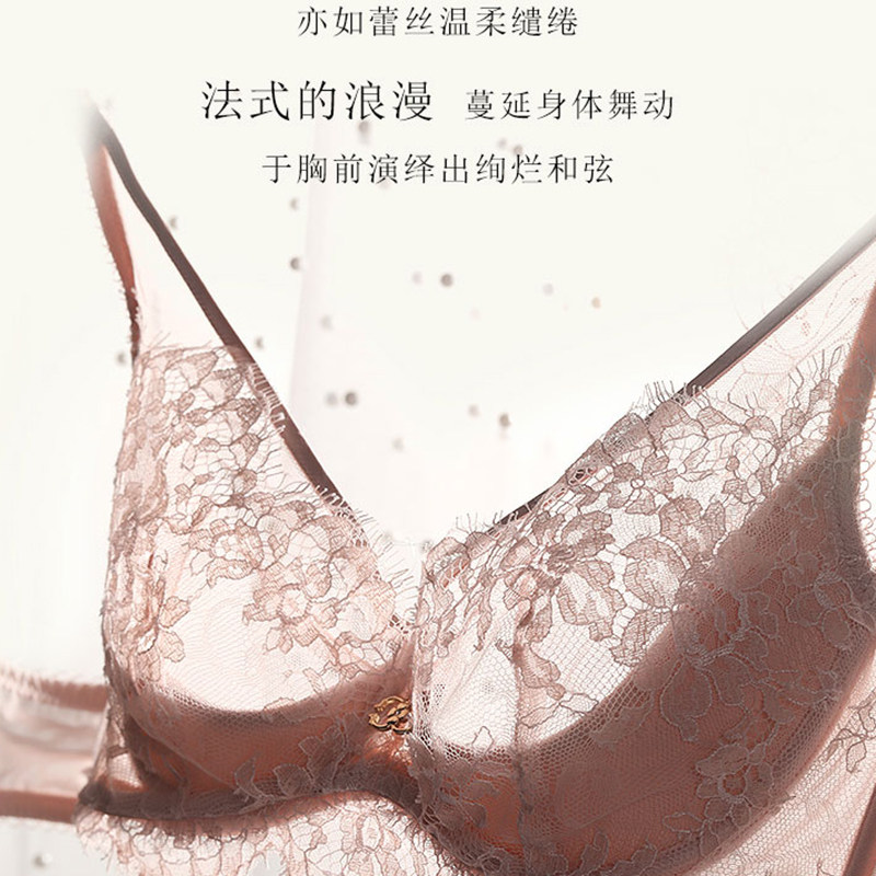 LACLOVER LANKA Romantic Light-Elysees Series romantic light and thin lace embroidered thin cup bra LC13CX2