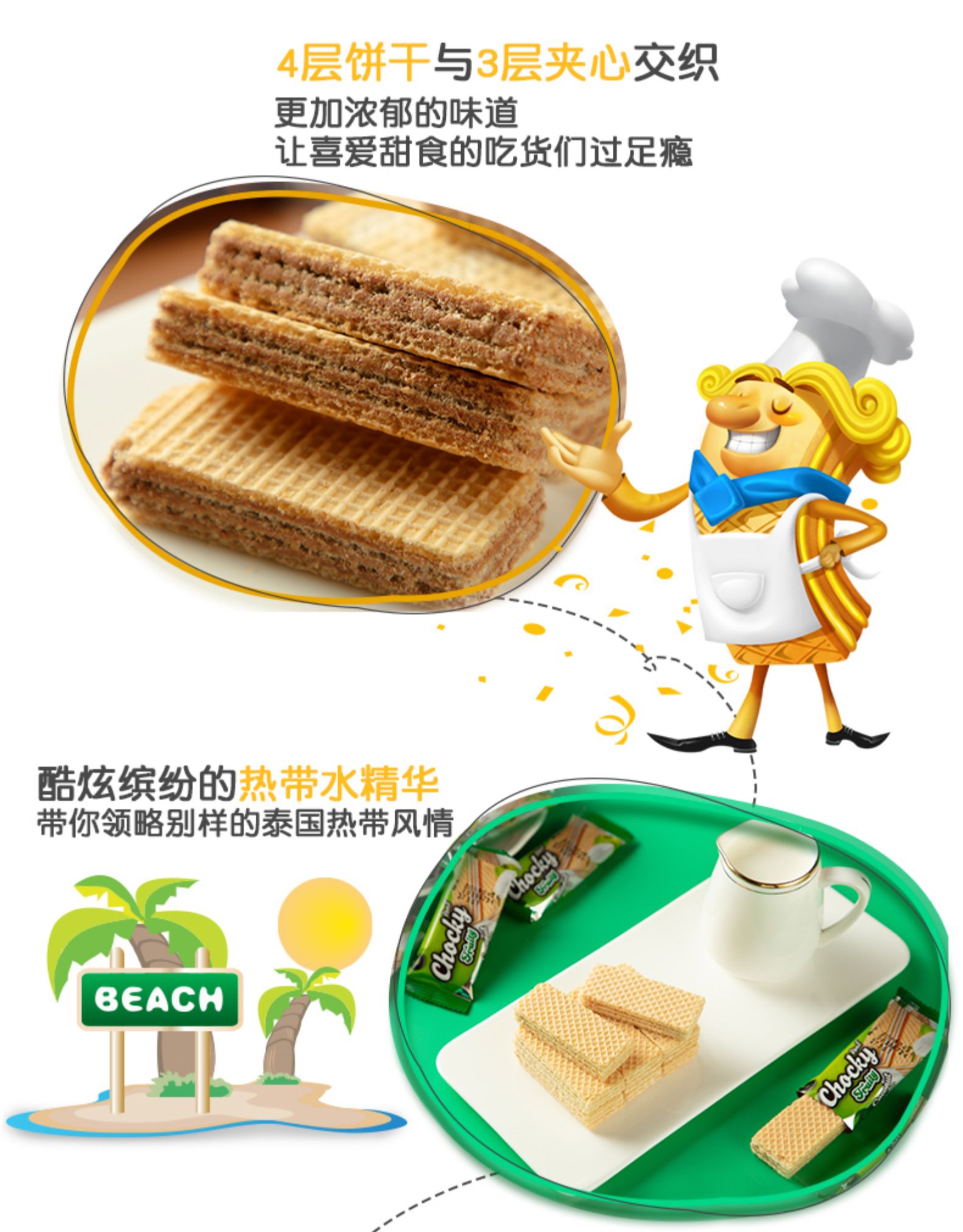 泰国进口 比斯奇果屋巧客 夹心威化饼干 500g*2件 图7