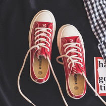 Canvas shoes students breathable 2022 summer new cloth shoes with low - help retro - paste board shoes