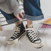 2022 Summer high - gang canvas shoes female students breathable slim shoes in retro harbor windshield shoes