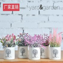 Manufacturer Direct Ceramics Love Round Cups Emulation Flowers Potted Plant Mini Emulation Plant Site Decorations On-board Pendulum